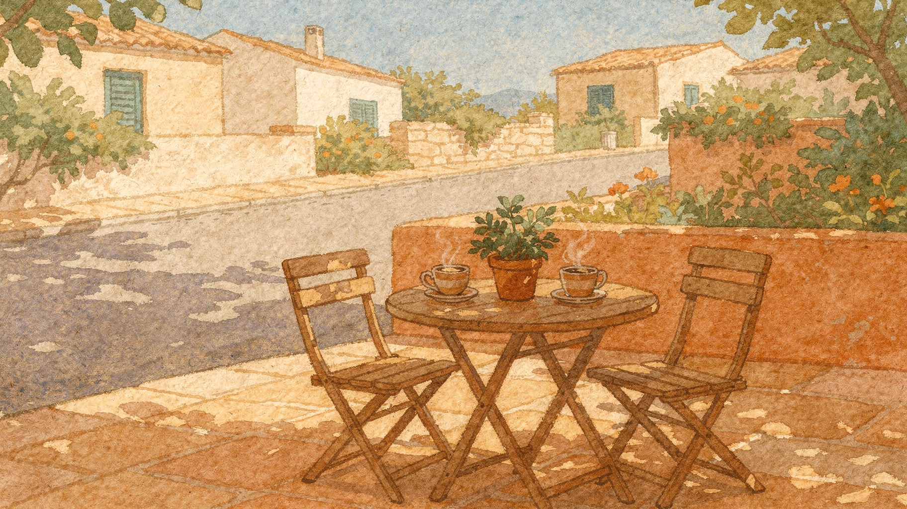 A small two-seat cafe table, a team that may stay small