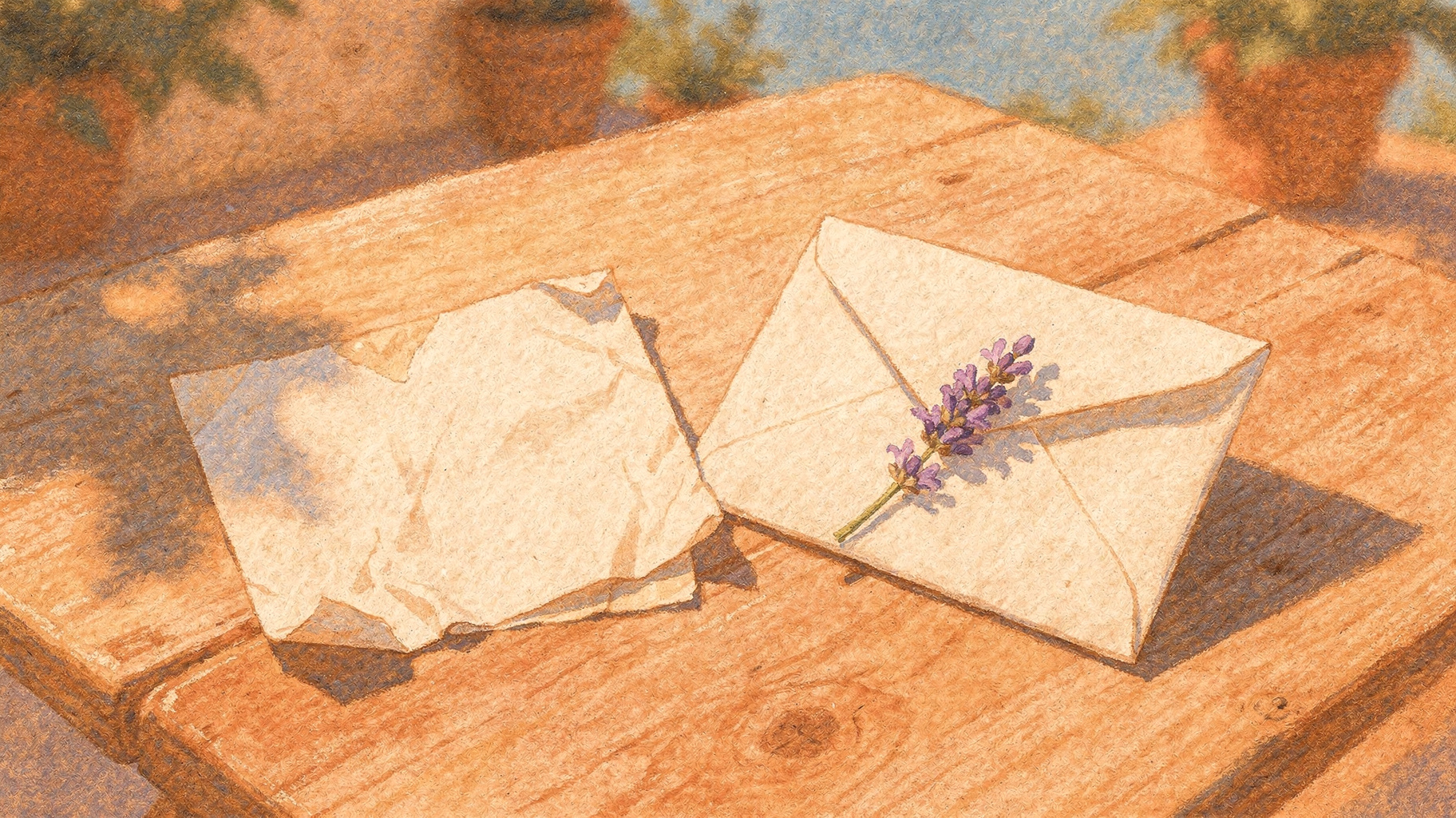 A crumpled envelope next to a neatly folded one, a picture of a poor reply beside a good one
